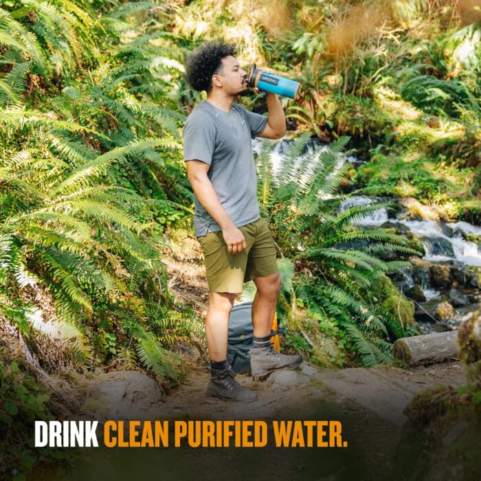 GRAYL GeoPress 24 oz Water Purifier Bottle - Filter for Hiking, Camping, Survival, Travel (Bali Blue) - Image 8