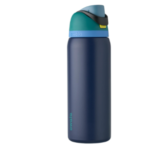 Owala FreeSip Insulated Stainless Steel Water Bottle with Straw for Sports and Travel, BPA-Free, 32-oz, Teal/Navy (Nautical Twilight)