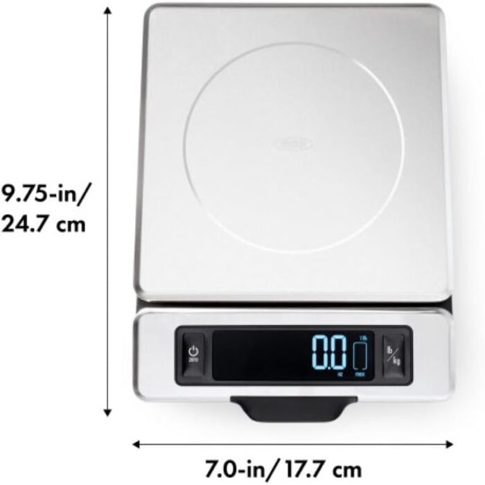 OXO Good Grips 11-Pound Stainless Steel Food Scale with Pull-Out Display - Image 4