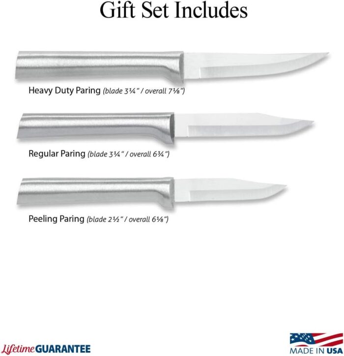 Rada Cutlery 3-Piece Paring Knife Galore Knife Gift Set , Silver Handles - Image 2