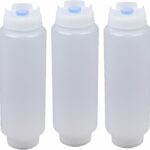 Squeeze Bottle Refillable 16 oz Blue Tip (Blue) 3 pack
