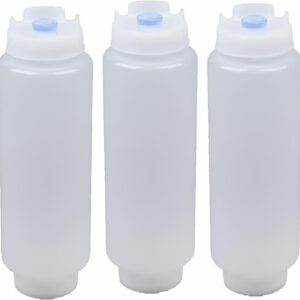 Squeeze Bottle Refillable 16 oz Blue Tip (Blue) 3 pack