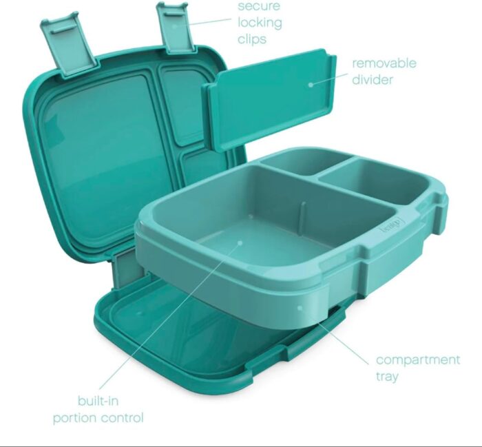 Bentgo Fresh (Blue/Green 2 PACK) - New & Improved Leak-Proof, Versatile 4-Compartment Bento-Style Lunch Box - Image 2