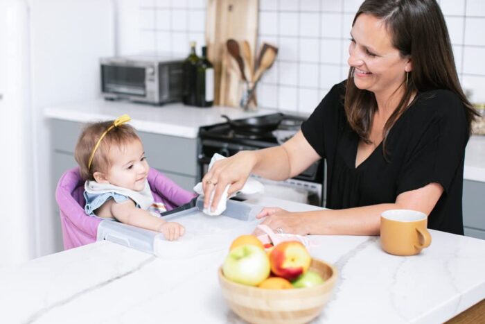 Inglesina Fast Table Chair - Fuchsia + Fast Dining Tray - Portable High Chair for Baby & Toddlers, Infant 6-36 Months - Fits Tables 0.8'' to 3.5'' - Collapsible and Compact Design - Carry Bag Included - Image 3