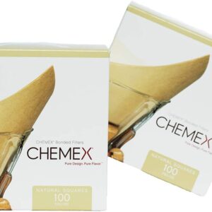 Chemex Bonded Filter - Natural Square - 100 Count (Pack of 2) - Exclusive Packaging
