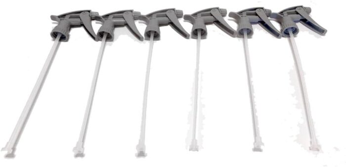 Tolco 28mm Gray Chemical Resistant Spray Head 9-1/4" Dip Tube (6-Pack)