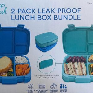 Bentgo Fresh (Blue/Green 2 PACK) - New & Improved Leak-Proof, Versatile 4-Compartment Bento-Style Lunch Box - Image 3