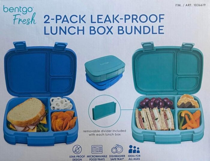 Bentgo Fresh (Blue/Green 2 PACK) - New & Improved Leak-Proof, Versatile 4-Compartment Bento-Style Lunch Box - Image 3