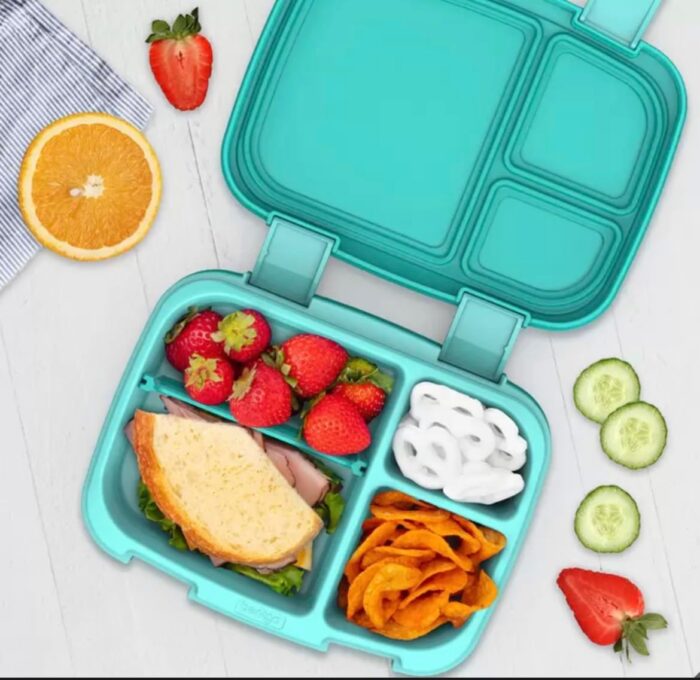 Bentgo Fresh (Blue/Green 2 PACK) - New & Improved Leak-Proof, Versatile 4-Compartment Bento-Style Lunch Box - Image 4