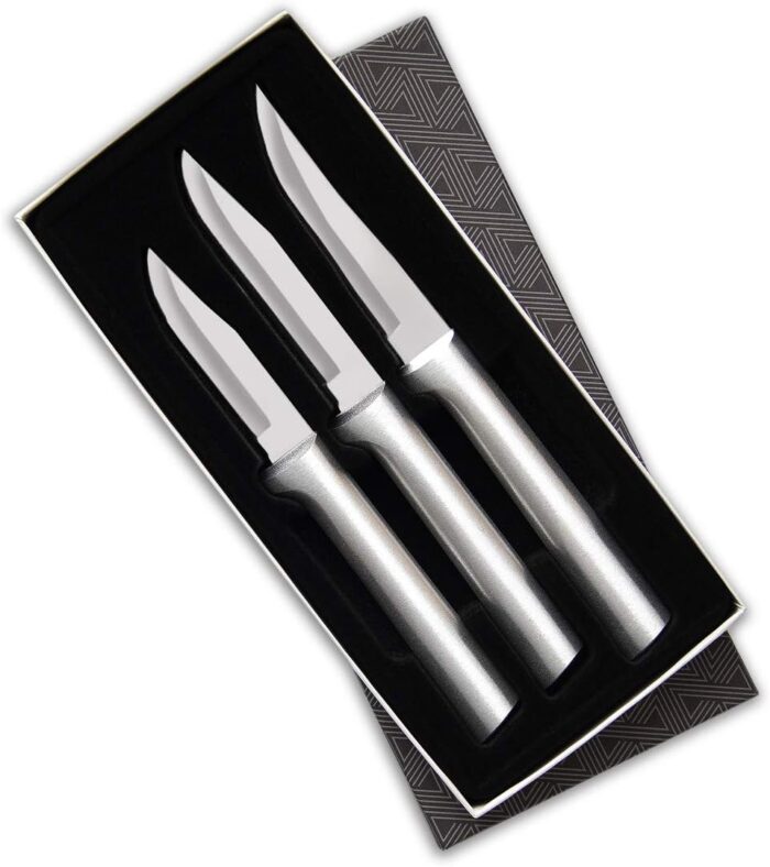 Rada Cutlery 3-Piece Paring Knife Galore Knife Gift Set , Silver Handles