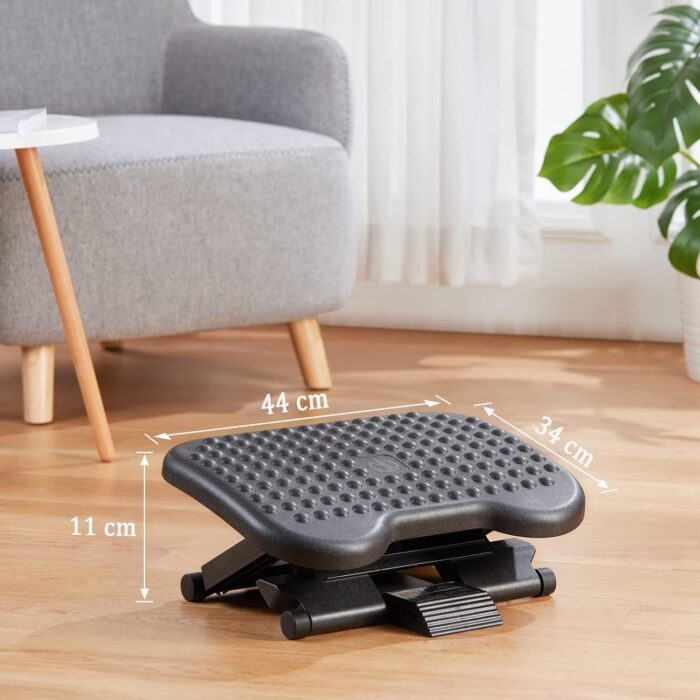 Work with Massage, Foot Stool Under Desk with 3 Height Position & 30 Degree Tilt Angle Adjustment for Home, Office - Image 6