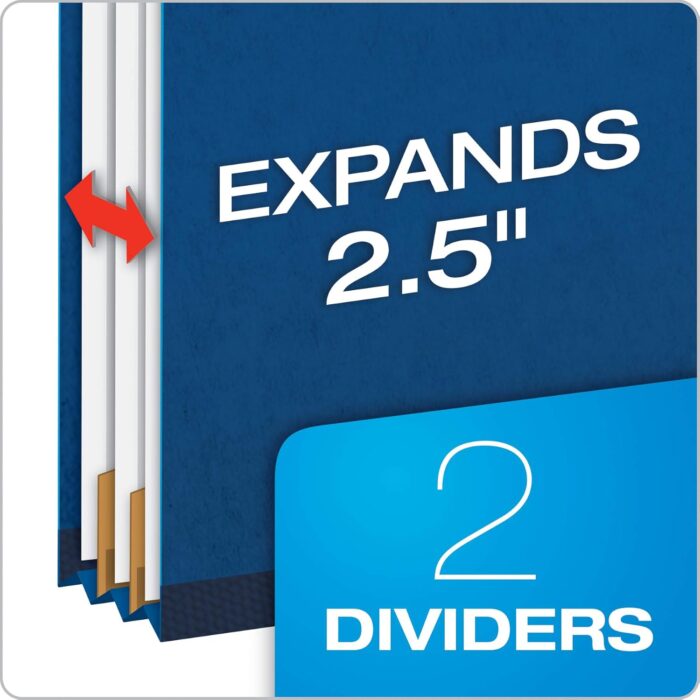 Pendaflex® Classification Folders, 2 Dividers, 2" Fasteners, Letter, Dark Blue, 10/Box (24132P) - Image 3