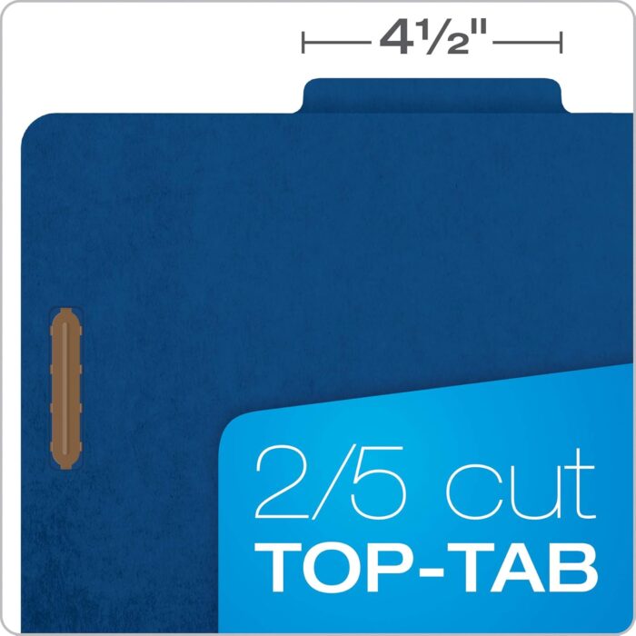 Pendaflex® Classification Folders, 2 Dividers, 2" Fasteners, Letter, Dark Blue, 10/Box (24132P) - Image 5