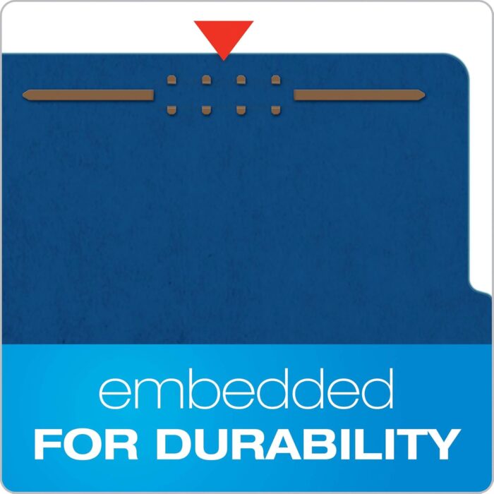 Pendaflex® Classification Folders, 2 Dividers, 2" Fasteners, Letter, Dark Blue, 10/Box (24132P) - Image 4