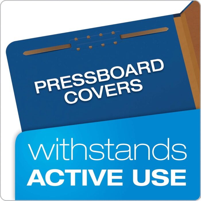 Pendaflex® Classification Folders, 2 Dividers, 2" Fasteners, Letter, Dark Blue, 10/Box (24132P) - Image 2