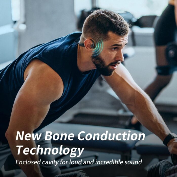 CXK Bone Conduction Headphones Bluetooth 5.3 Open Ear Headphones with Mic, Premium Loud Sound 8Hrs Playtime Bluetooth Headphones, IPX6 Waterproof Sports Headset for Running, Cycling, Walking - Image 5