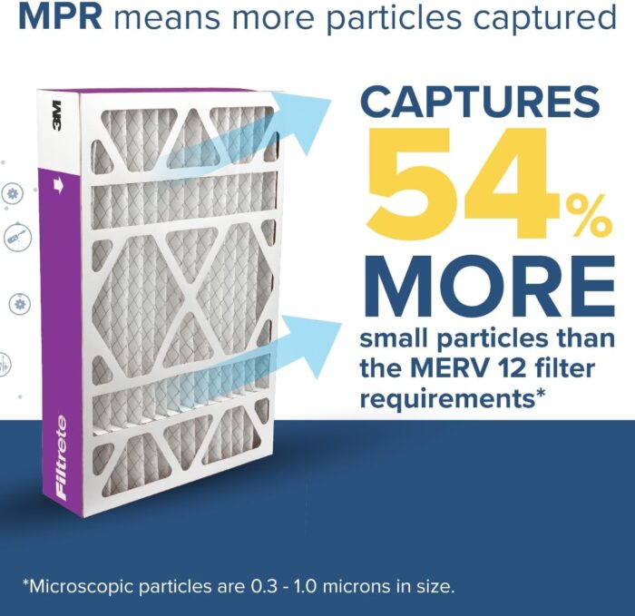 Filtrete 20x25x4 AC Furnace Air Filter, MPR 1550, MERV 12, Fits Lennox & Honeywell, Allergen, Bacteria & Virus, Electrostatic Air Cleaning Filter, 2-Pack (actual size 19.88 x 24.63 x 4.31) - Image 4