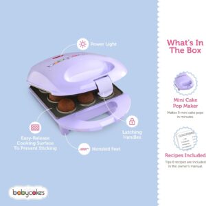 Babycakes Mini Cake Pop Maker by Select Brands - Easy-to-Use Machine - Recipes Included - Non-Stick Coating, Non-Skid Feet & Power Light - Makes 9 Cake Pops - Image 2