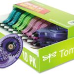 Tombow 68723 MONO Original Correction Tape, Asst RetroColor Applicators, 1/6-Inch x 394-Inch, 10/Pack