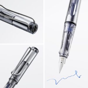 LAMY Transparent Vista Fountain Pen with Medium Nib and Blue Ink (L12M) - Image 3
