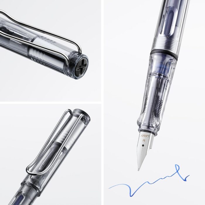 LAMY Transparent Vista Fountain Pen with Medium Nib and Blue Ink (L12M) - Image 3