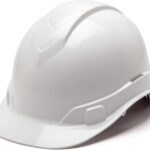 Pyramex Safety Ridgeline Cap Style Hard Hat, 6-Point Ratchet Suspension, White, One Size (HP46110)