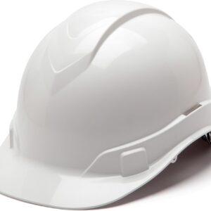 Pyramex Safety Ridgeline Cap Style Hard Hat, 6-Point Ratchet Suspension, White, One Size (HP46110)