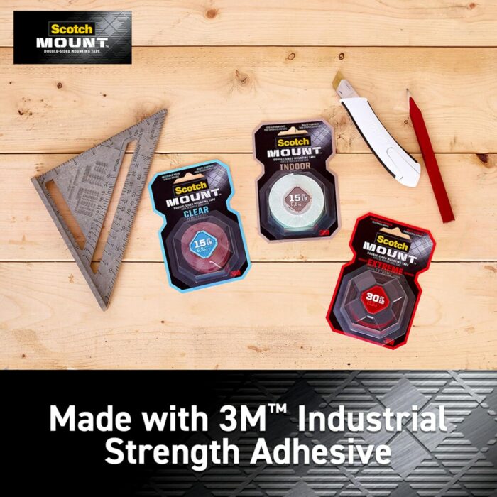 Scotch-Mount Double Sided Mounting Tape Heavy Duty, Black Extreme Mounting Tape, 1 Roll Adhesive Tape, 1 in x 400 in Wall Tape (33.3ft), Our Strongest Tape For Our Toughest Jobs (414H-Long-DC) - Image 6