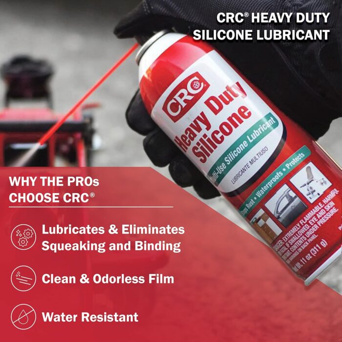 CRC Heavy Duty Silicone Lubricant, 11 Wt Oz, Clear Colorless Liquid - Image 2