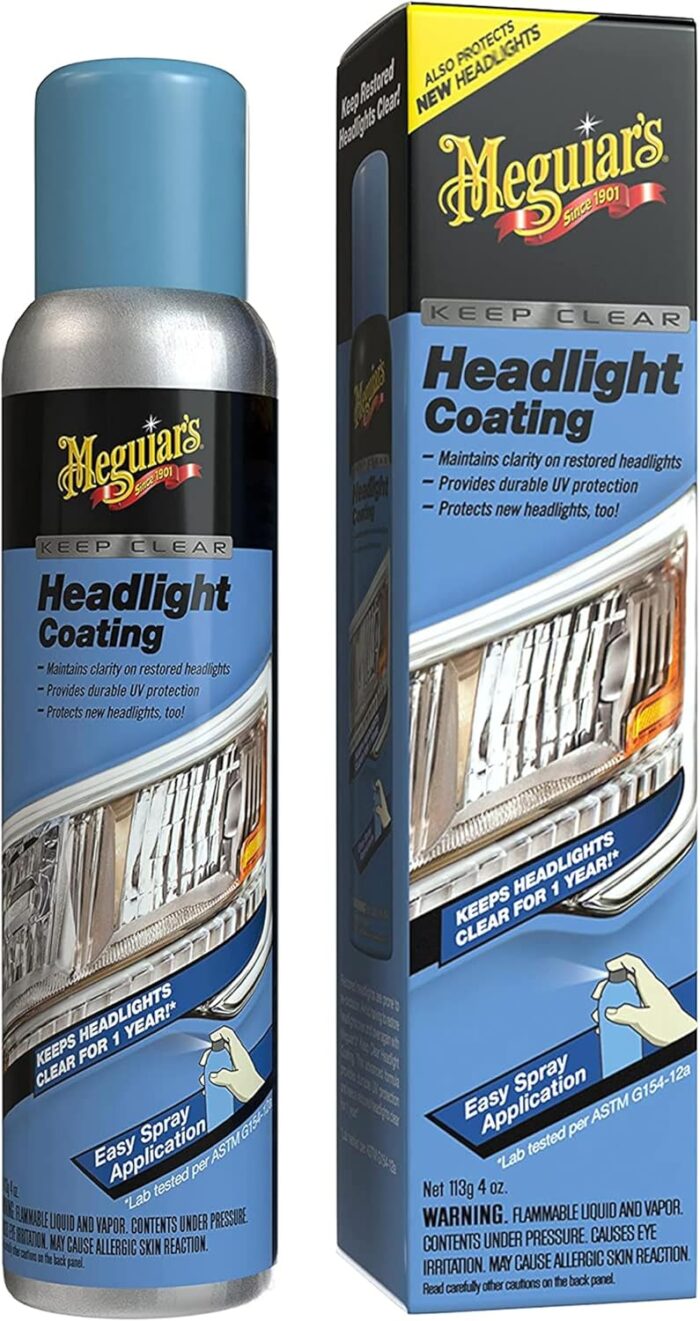Meguiar's Keep Clear Headlight Coating - Durable, Long-Lasting Protection Prevents Oxidation and Prevents Yellowing for a Year - Easy Application - 4 Oz Aerosol