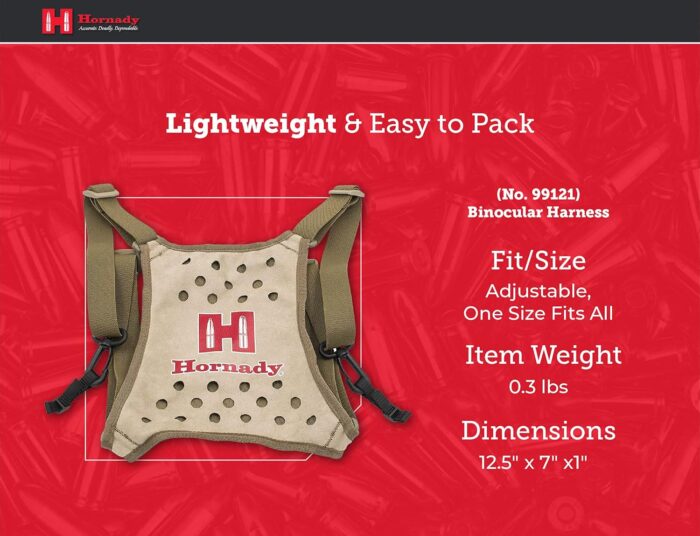 Hornady Binocular Harness 99121 - Durable, Lightweight Binocular Harness Strap with Form-Fitting X Panel for Comfort & Hands-Free Wear -Easy On & Off Bino Harness for Hunting, Hiking, or Bird Watching - Image 4