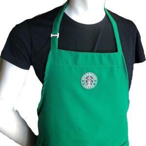 Ultimate Aprons Beautiful Green Apron Center Pocket Embroidered Logo Patch (Kids Medium (8-12)) - Image 2