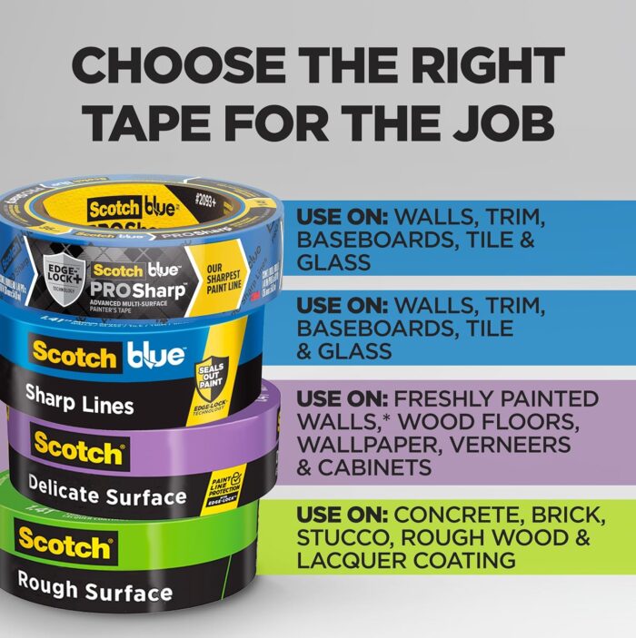 ScotchBlue Original Multi-Surface Painters Tape, 2 Inch Wide (1.88 In. x 60 Yds), 6 Rolls Blue Paint Tape Protects Surfaces & Removes Easily, Masking Tape for Indoor and Outdoor Use (2090-48TP6) - Image 2