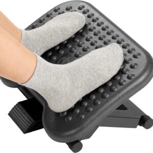 Work with Massage, Foot Stool Under Desk with 3 Height Position & 30 Degree Tilt Angle Adjustment for Home, Office