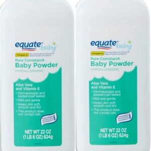 Pure Cornstarch Baby Powder Aloe and Vitamin E (22 oz - 2 Pack)