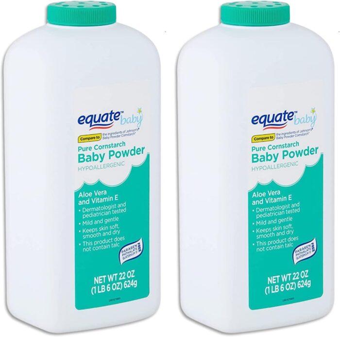 Pure Cornstarch Baby Powder Aloe and Vitamin E (22 oz - 2 Pack) - Image 2