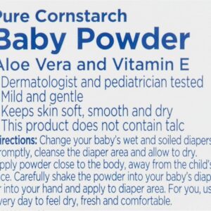 Pure Cornstarch Baby Powder Aloe and Vitamin E (22 oz - 2 Pack) - Image 4
