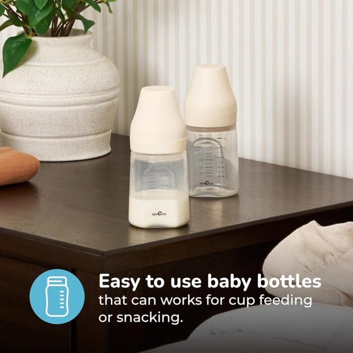 Spectra - Wide Neck Baby Bottles - Compatible with Spectra Breast Milk Pump Flanges (Pack of 2) - Image 3