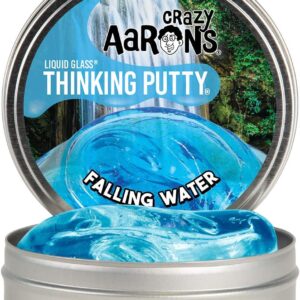 Crazy Aaron's Transparent Thinking Putty - 4" Falling Water Liquid Glass See Through Putty Tin - 90 Grams, Never Dries Out
