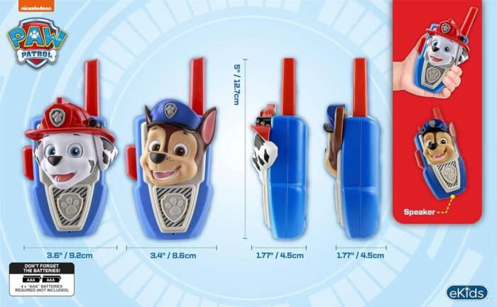 PAW Patrol Walkie Talkies - Set of 2 Kids Walkie Talkies Chase and Marshall – Excellent Walkie Talkies for Toddlers - Image 4