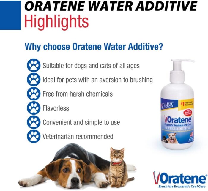 Pet King Brands ZYMOX Oratene Enzymatic Brushless Oral Care Water Additive, 8oz - Image 5